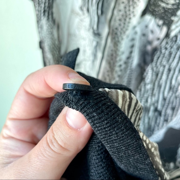 Allsaints Printed Wool and Silk Blend Dress - Picture 3 of 5